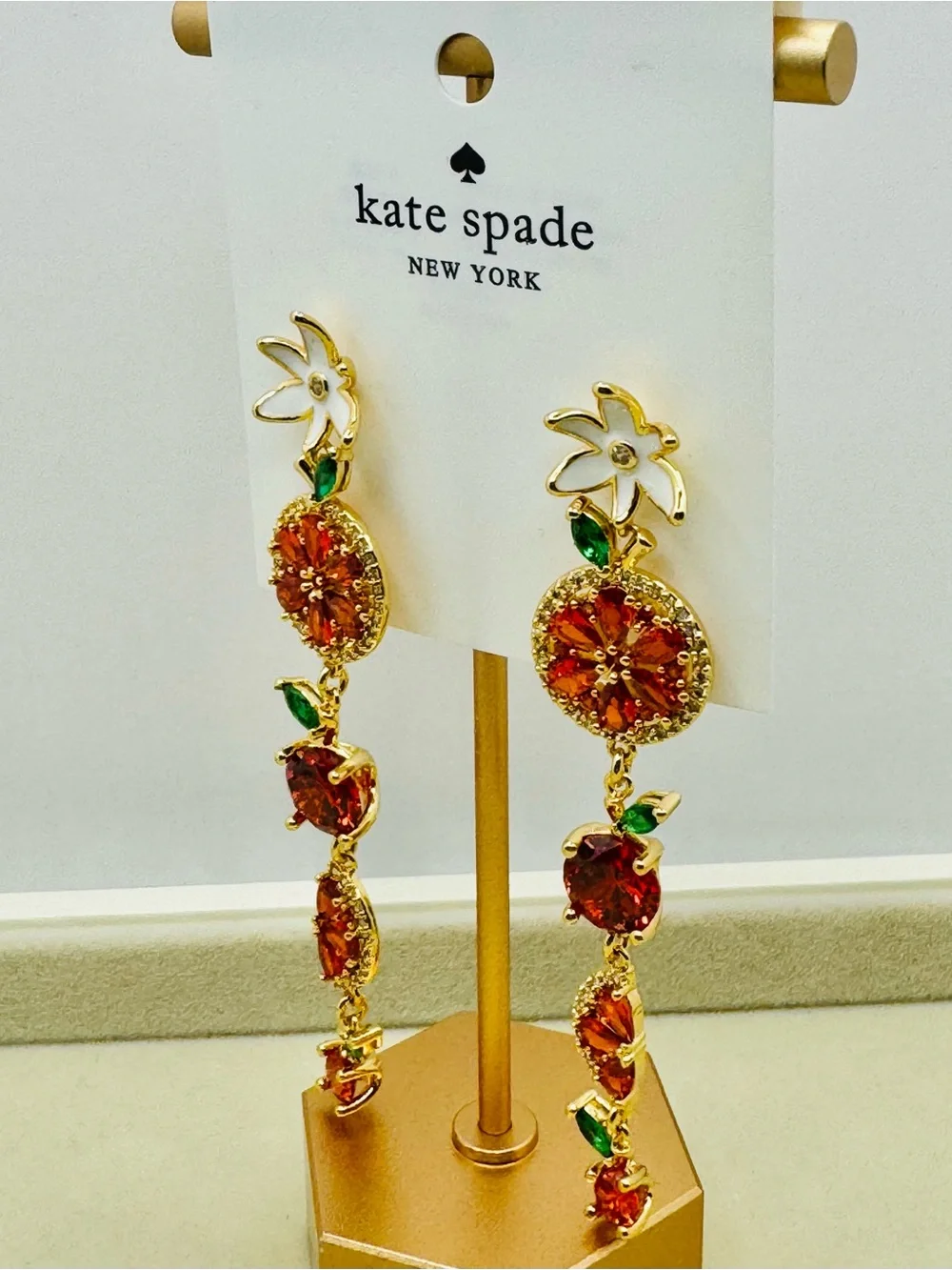 Kate Spade 🍊Sweet Citrus Orange Statement Earrings NEW
